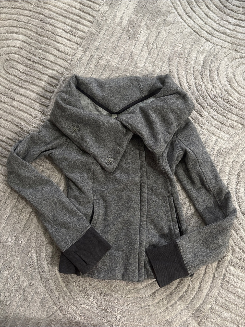 lululemon athletica Heather Gray Asymmetrical Zip Jacket